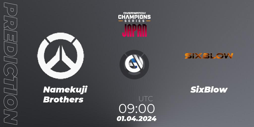 Namekuji Brothers - SixBlow: ennuste. 01.04.2024 at 09:00, Overwatch, Overwatch Champions Series 2024 - Stage 1 Japan