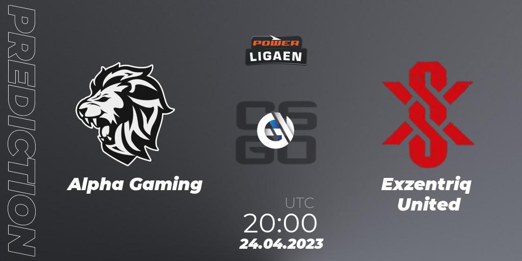 Alpha Gaming - Exzentriq United: ennuste. 24.04.2023 at 20:00, Counter-Strike (CS2), Dust2.dk Ligaen Season 23