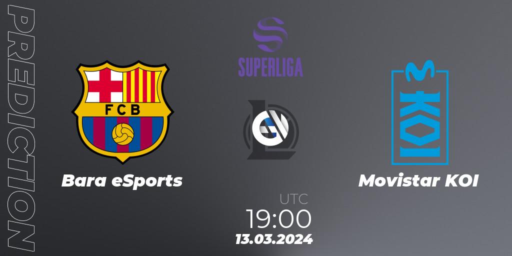 Barça eSports - Movistar KOI: ennuste. 13.03.2024 at 19:00, LoL, Superliga Spring 2024 - Group Stage
