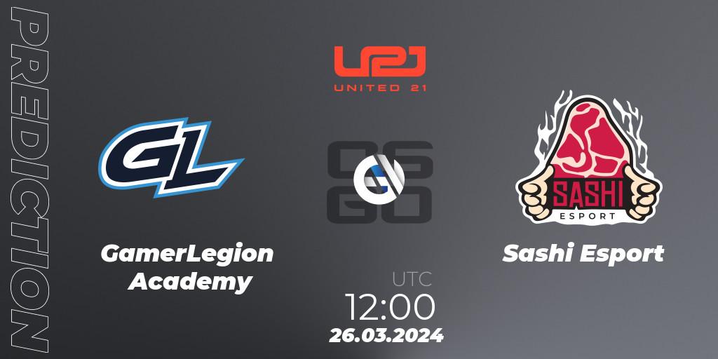 GamerLegion Academy - Sashi Esport: ennuste. 26.03.24, CS2 (CS:GO), United21 Season 13