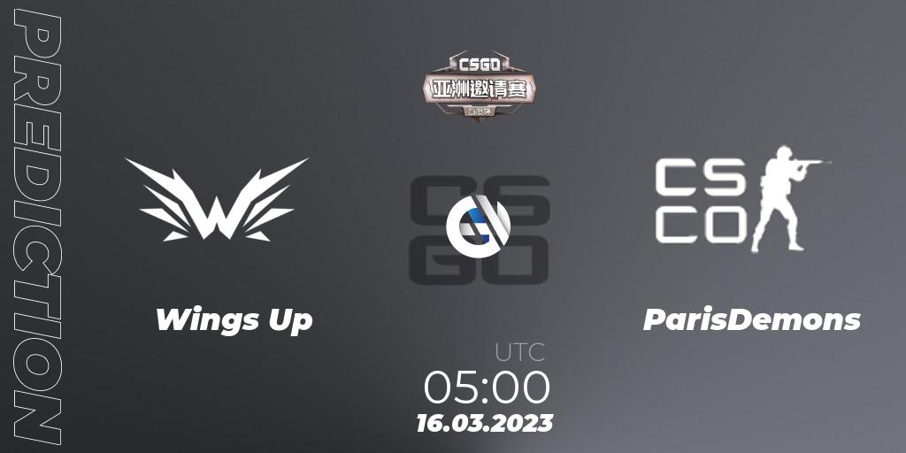 Wings Up - ParisDemons: ennuste. 16.03.2023 at 05:00, Counter-Strike (CS2), Baidu Cup Invitational #2