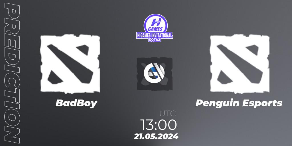 BadBoy - Penguin Esports: ennuste. 21.05.2024 at 13:00, Dota 2, HiGames Invitational
