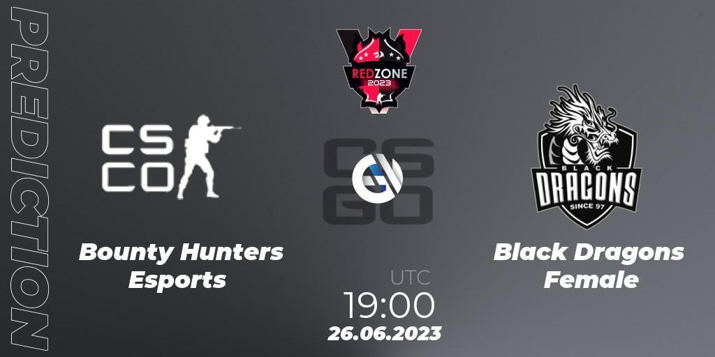 Bounty Hunters Esports - Black Dragons Female: ennuste. 26.06.23, CS2 (CS:GO), RedZone PRO League 2023 Season 4