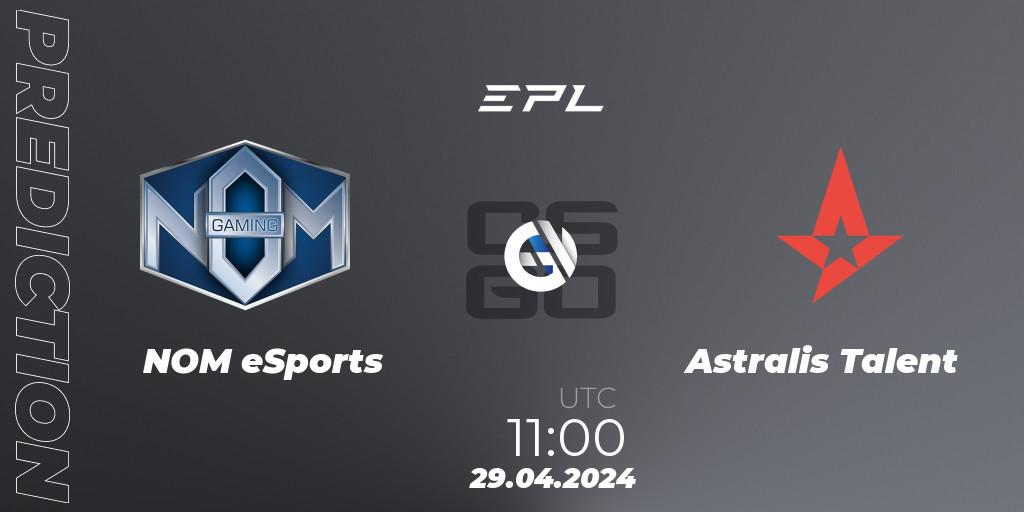 NOM eSports - Astralis Talent: ennuste. 29.04.2024 at 11:00, Counter-Strike (CS2), European Pro League Season 17: Division 2