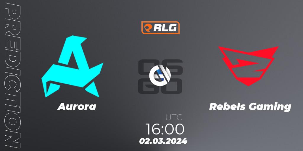 Aurora - Rebels Gaming: ennuste. 02.03.2024 at 16:00, Counter-Strike (CS2), RES European Series #1