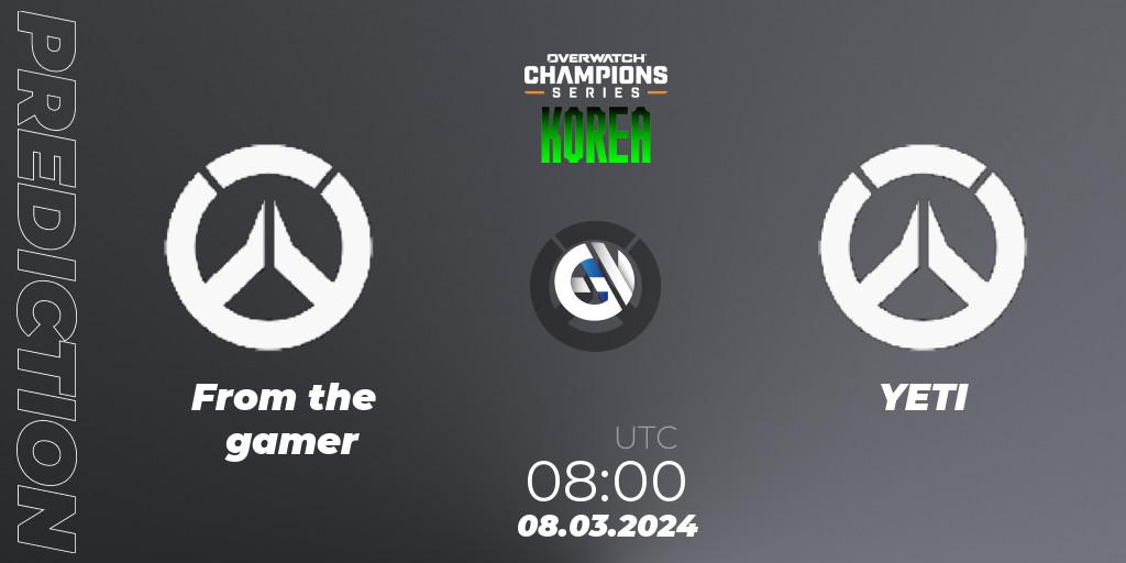 From The Gamer - YETI: ennuste. 07.04.2024 at 08:00, Overwatch, Overwatch Champions Series 2024 - Stage 1 Korea