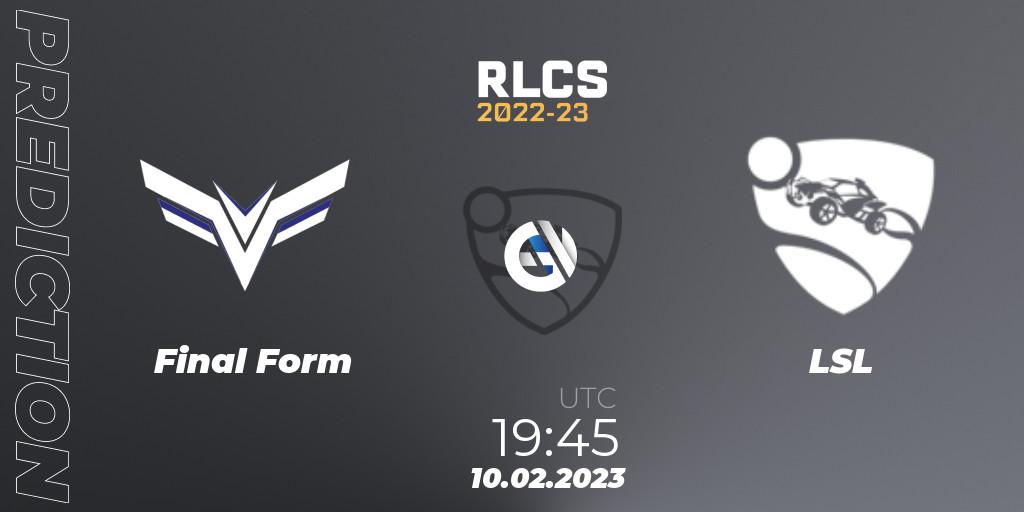 Final Form - LSL: ennuste. 10.02.23, Rocket League, RLCS 2022-23 - Winter: South America Regional 2 - Winter Cup