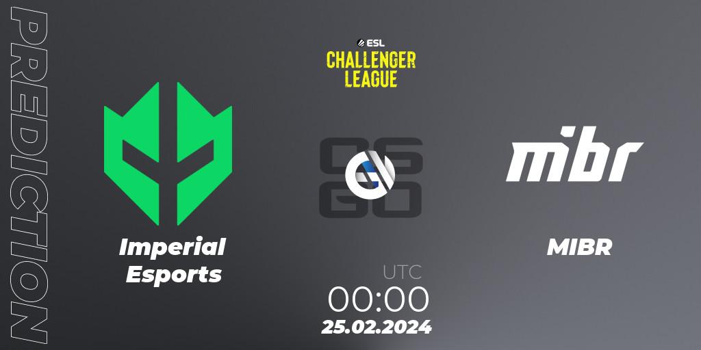 Imperial Esports - MIBR: ennuste. 25.02.2024 at 00:00, Counter-Strike (CS2), ESL Challenger League Season 47: South America