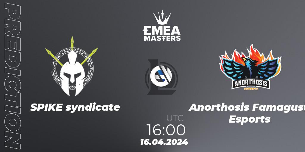 SPIKE syndicate - Anorthosis Famagusta Esports: ennuste. 16.04.24, LoL, EMEA Masters Spring 2024 - Play-In