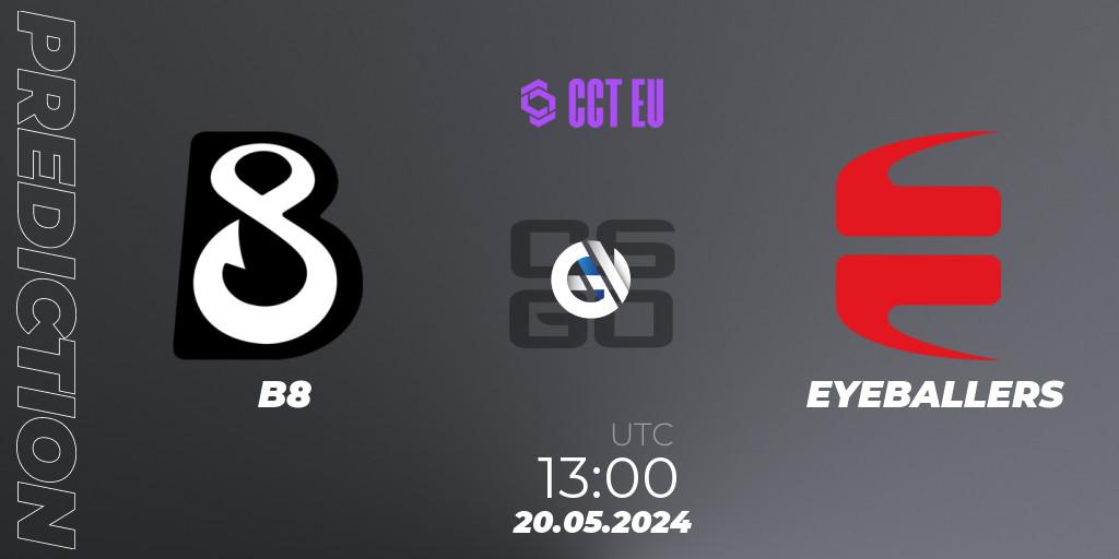 B8 - EYEBALLERS: ennuste. 20.05.2024 at 13:15, Counter-Strike (CS2), CCT Season 2 European Series #3