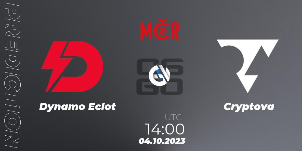 Dynamo Eclot - Cryptova: ennuste. 04.10.23, CS2 (CS:GO), Tipsport Cup Prague Fall 2023: Online Stage