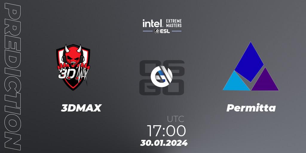 3DMAX - Permitta: ennuste. 30.01.2024 at 17:00, Counter-Strike (CS2), Intel Extreme Masters China 2024: European Open Qualifier #2