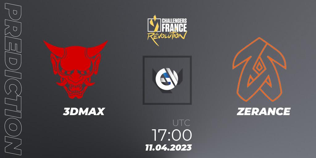 3DMAX - ZERANCE: ennuste. 11.04.2023 at 17:00, VALORANT, VALORANT Challengers France: Revolution Split 2 - Regular Season