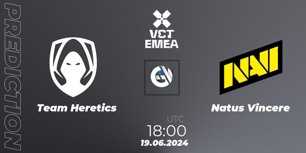 Team Heretics - Natus Vincere: ennuste. 19.06.2024 at 19:20, VALORANT, VALORANT Champions Tour 2024: EMEA League - Stage 2 - Group Stage