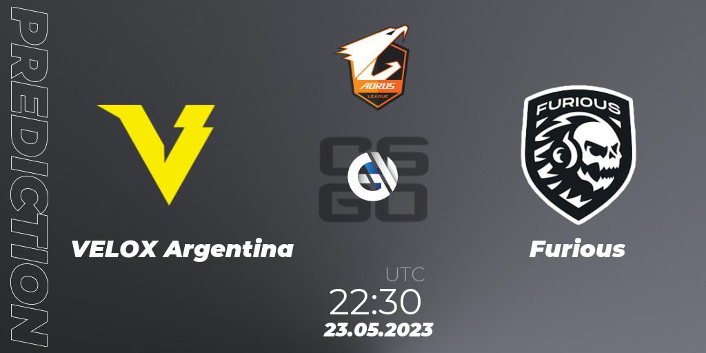 VELOX Argentina - Furious: ennuste. 23.05.2023 at 22:30, Counter-Strike (CS2), Aorus League Invitational 2023