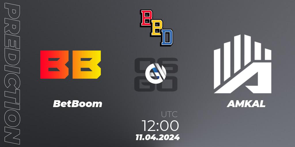 BetBoom - AMKAL: ennuste. 11.04.2024 at 12:00, Counter-Strike (CS2), BetBoom Dacha Belgrade 2024: European Qualifier