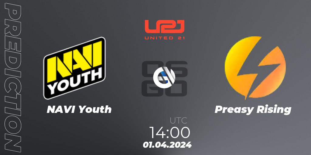 NAVI Youth - Preasy Rising: ennuste. 01.04.2024 at 14:00, Counter-Strike (CS2), United21 Season 12: Division 2