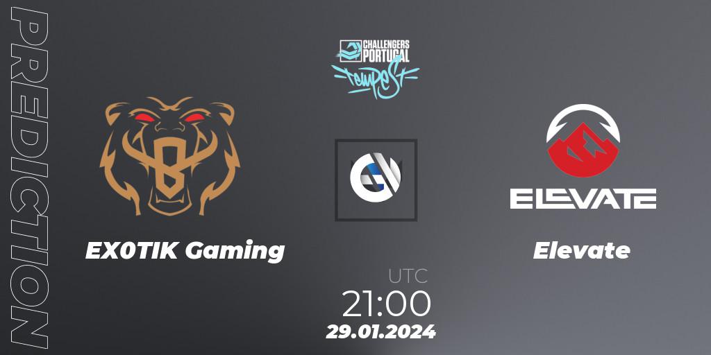 EX0TIK Gaming - Elevate: ennuste. 29.01.2024 at 21:00, VALORANT, VALORANT Challengers 2024 Portugal: Tempest Split 1