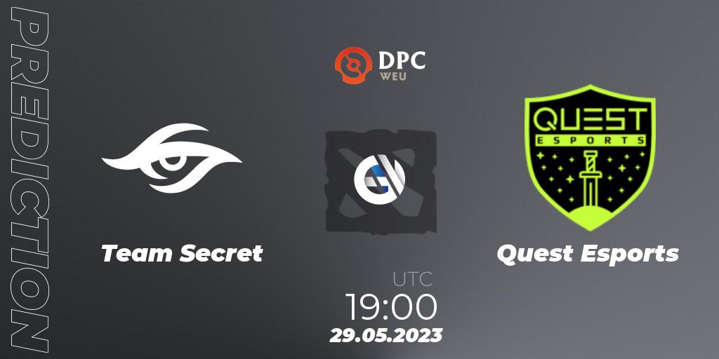 Team Secret - PSG Quest: ennuste. 29.05.23, Dota 2, DPC 2023 Tour 3: WEU Division I (Upper)