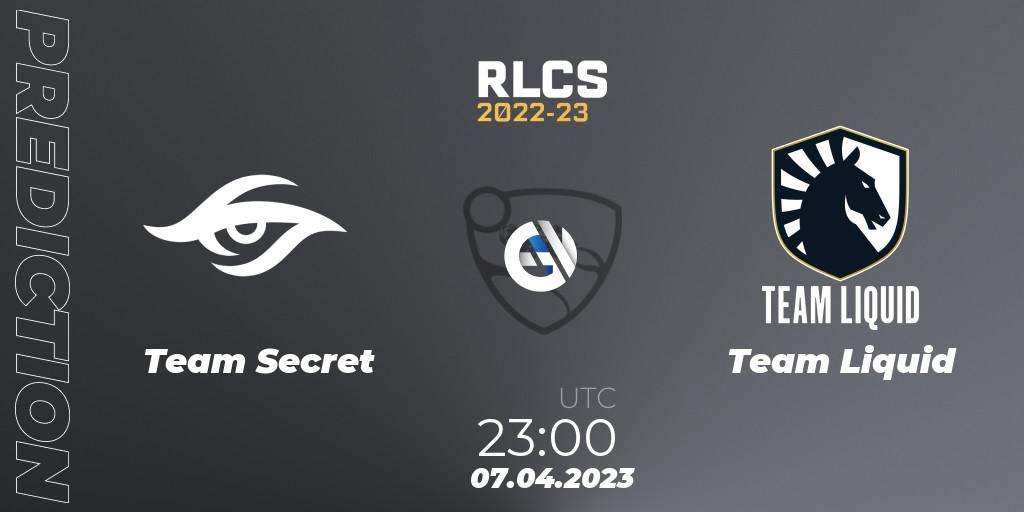 Team Secret - Team Liquid: ennuste. 07.04.2023 at 20:50, Rocket League, RLCS 2022-23 - Winter Split Major