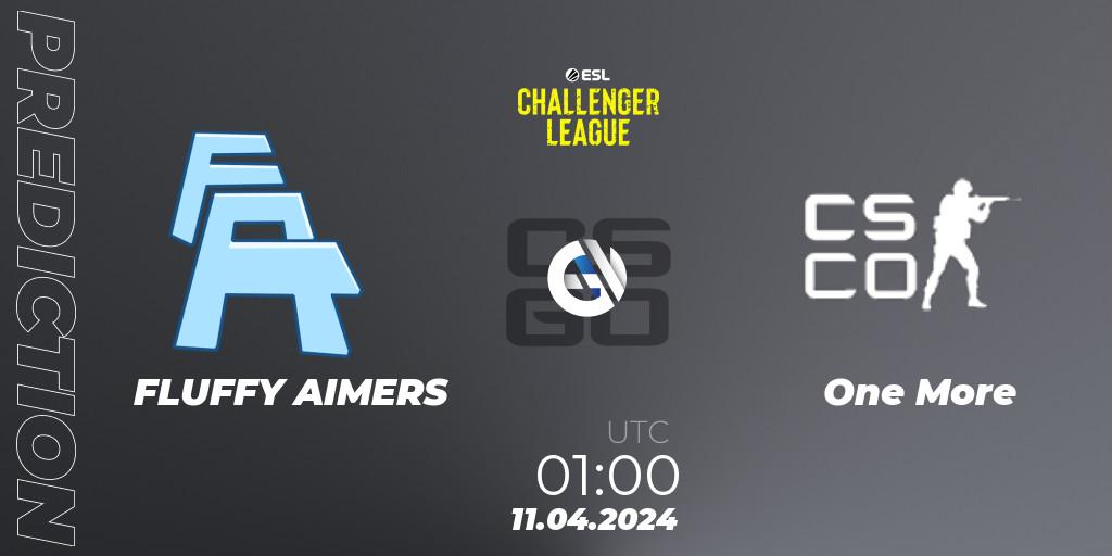 FLUFFY AIMERS - One More: ennuste. 11.04.2024 at 01:00, Counter-Strike (CS2), ESL Challenger League Season 47: North America