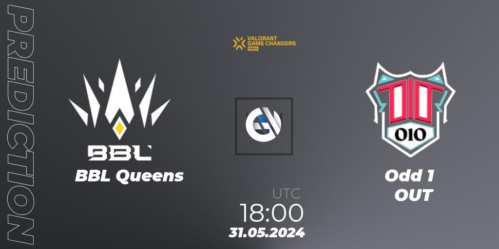 BBL Queens - Odd 1 OUT: ennuste. 31.05.2024 at 18:00, VALORANT, VCT 2024: Game Changers EMEA Stage 2