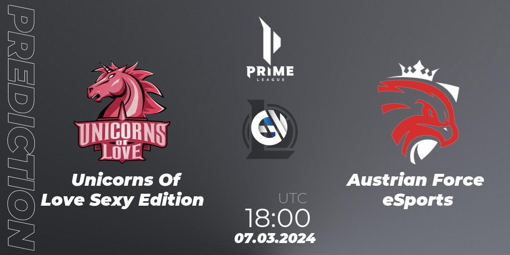 Unicorns Of Love Sexy Edition - Austrian Force eSports: ennuste. 07.03.24, LoL, Prime League Spring 2024 - Group Stage