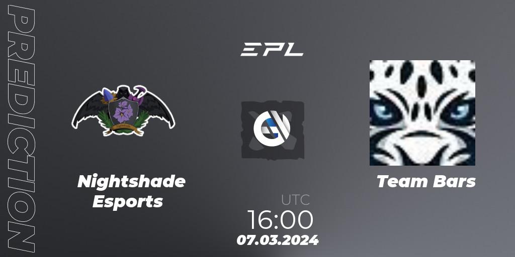 Nightshade Esports - Team Bars: ennuste. 07.03.24, Dota 2, European Pro League Season 17: Division 2