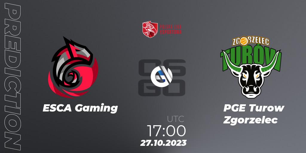 ESCA Gaming - PGE Turow Zgorzelec: ennuste. 27.10.23, CS2 (CS:GO), Polska Liga Esportowa 2023: Split #3