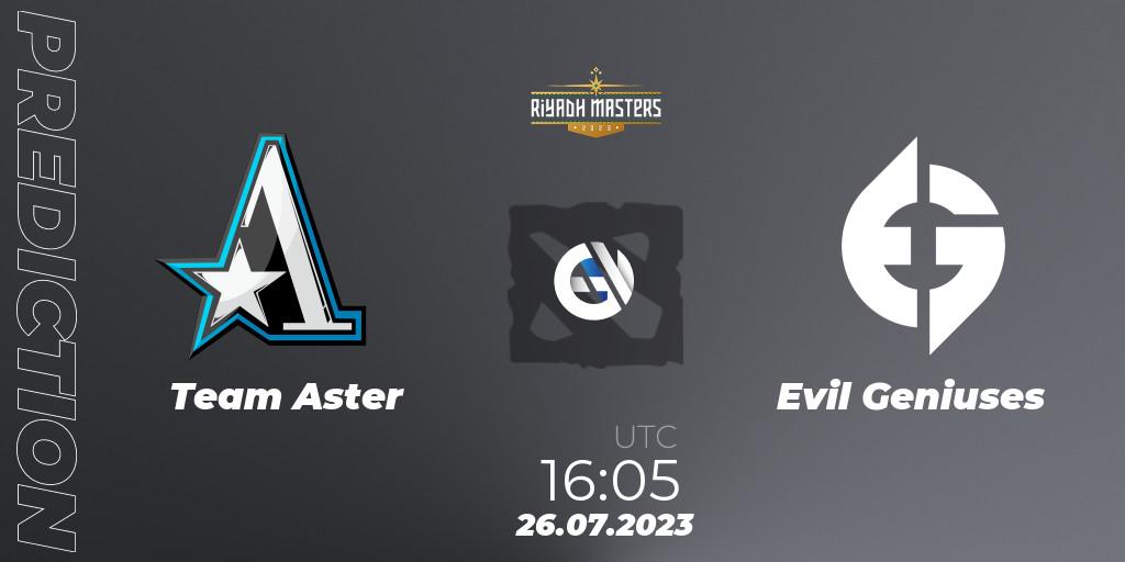 Team Aster - Evil Geniuses: ennuste. 26.07.23, Dota 2, Riyadh Masters 2023