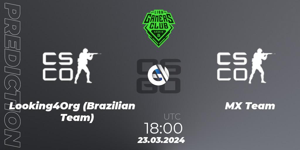 Looking4Org (Brazilian Team) - MX Team: ennuste. 23.03.2024 at 18:00, Counter-Strike (CS2), Gamers Club Liga Série B: March 2024