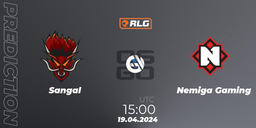 Sangal - Nemiga Gaming: ennuste. 19.04.24, CS2 (CS:GO), RES European Series #2