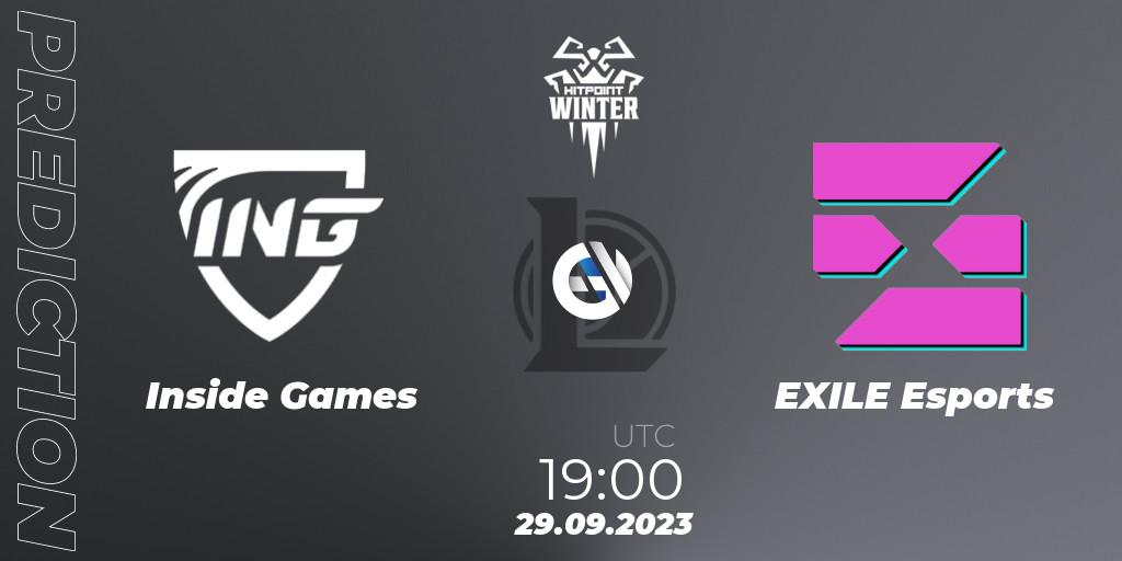 Inside Games - EXILE Esports: ennuste. 29.09.23, LoL, Hitpoint Masters Winter 2023 - Group Stage