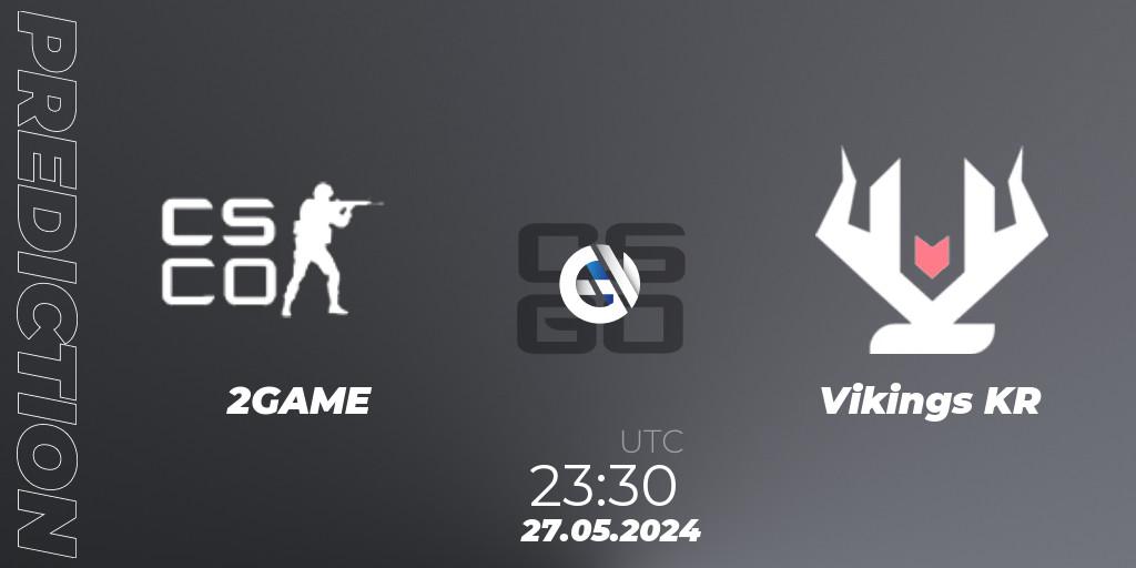 2GAME - Vikings KR: ennuste. 27.05.2024 at 23:30, Counter-Strike (CS2), CCT Season 2 South America Series 1
