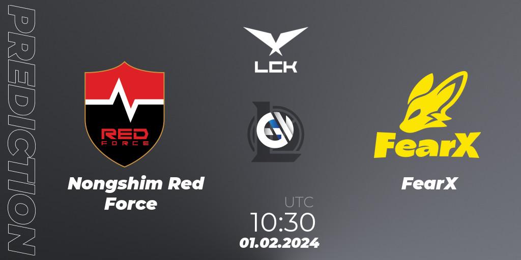 Nongshim Red Force - FearX: ennuste. 01.02.2024 at 10:30, LoL, LCK Spring 2024 - Group Stage