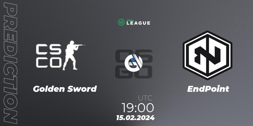 Golden Sword - EndPoint: ennuste. 15.02.2024 at 19:00, Counter-Strike (CS2), ESEA Season 48: Advanced Division - Europe