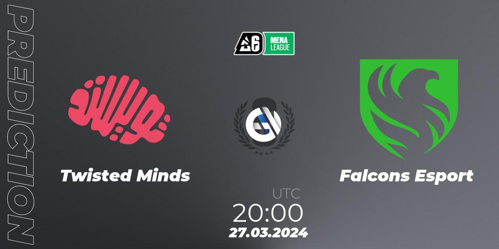 Twisted Minds - Falcons Esport: ennuste. 27.03.2024 at 20:00, Rainbow Six, MENA League 2024 - Stage 1