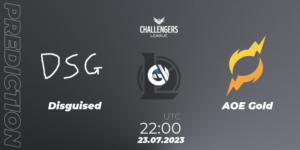 Disguised - AOE Gold: ennuste. 23.07.2023 at 22:00, LoL, North American Challengers League 2023 Summer - Playoffs