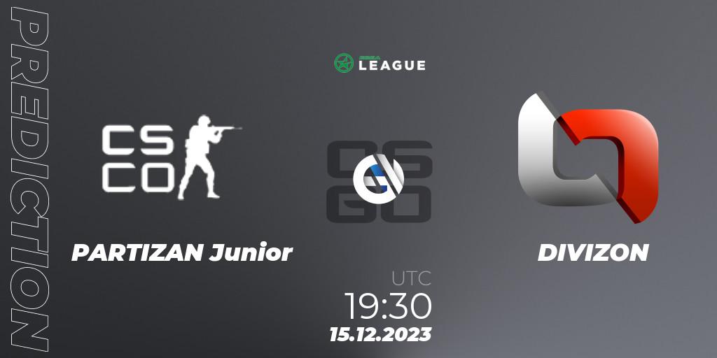 PARTIZAN Junior - DIVIZON: ennuste. 15.12.2023 at 19:30, Counter-Strike (CS2), ESEA Season 47: Intermediate Division - Europe