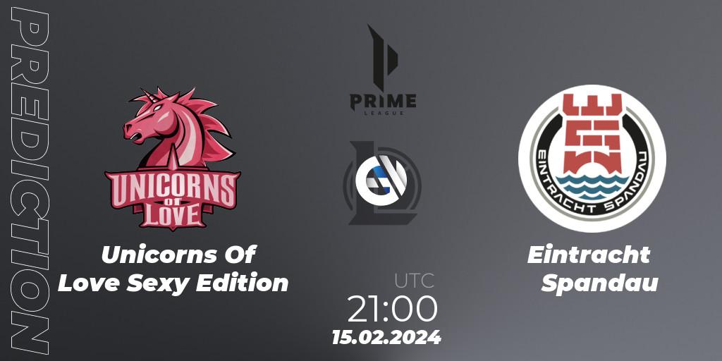 Unicorns Of Love Sexy Edition - Eintracht Spandau: ennuste. 17.01.2024 at 19:00, LoL, Prime League Spring 2024 - Group Stage
