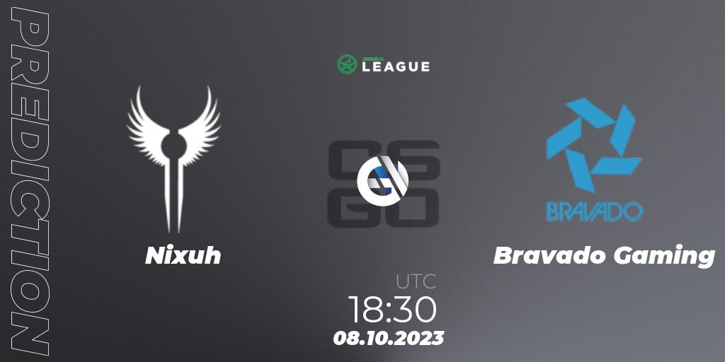 Nixuh - Bravado Gaming: ennuste. 08.10.23, CS2 (CS:GO), ESEA Season 46: Open Division - South Africa