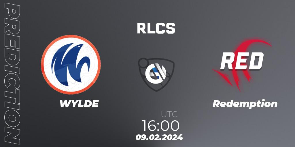 WYLDE - Redemption: ennuste. 09.02.2024 at 16:00, Rocket League, RLCS 2024 - Major 1: Europe Open Qualifier 1