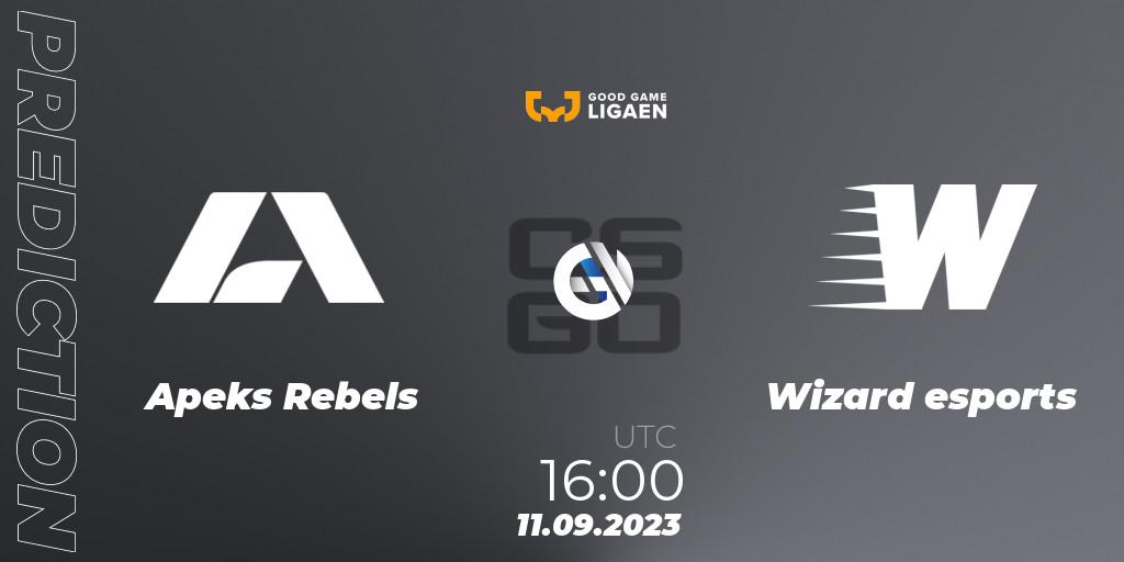 Apeks Rebels - Wizard esports: ennuste. 11.09.2023 at 16:00, Counter-Strike (CS2), Good Game-ligaen Fall 2023: Regular Season