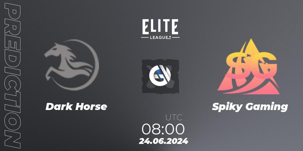 Dark Horse - Spiky Gaming: ennuste. 24.06.2024 at 06:30, Dota 2, Elite League Season 2: China Closed Qualifier