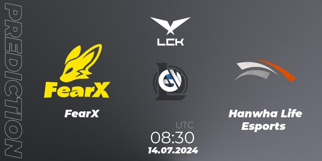 FearX - Hanwha Life Esports: ennuste. 14.07.2024 at 08:30, LoL, LCK Summer 2024 Group Stage