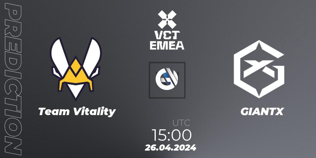 Team Vitality - GIANTX: ennuste. 26.04.24, VALORANT, VALORANT Champions Tour 2024: EMEA League - Stage 1 - Group Stage