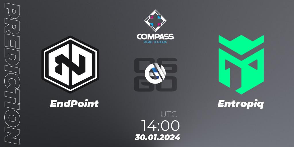 EndPoint - Entropiq: ennuste. 30.01.2024 at 14:00, Counter-Strike (CS2), YaLLa Compass Spring 2024 Contenders