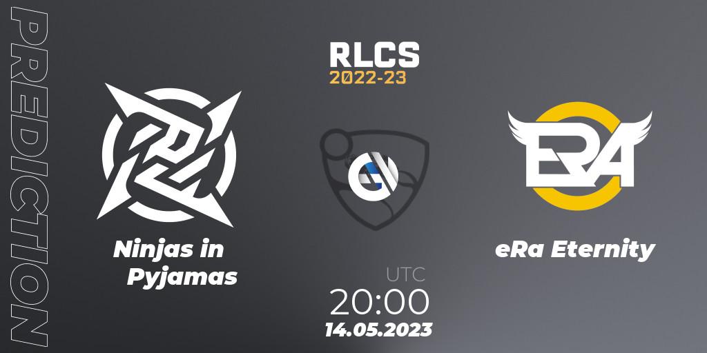 Ninjas in Pyjamas - eRa Eternity: ennuste. 14.05.2023 at 20:00, Rocket League, RLCS 2022-23 - Spring: South America Regional 1 - Spring Open