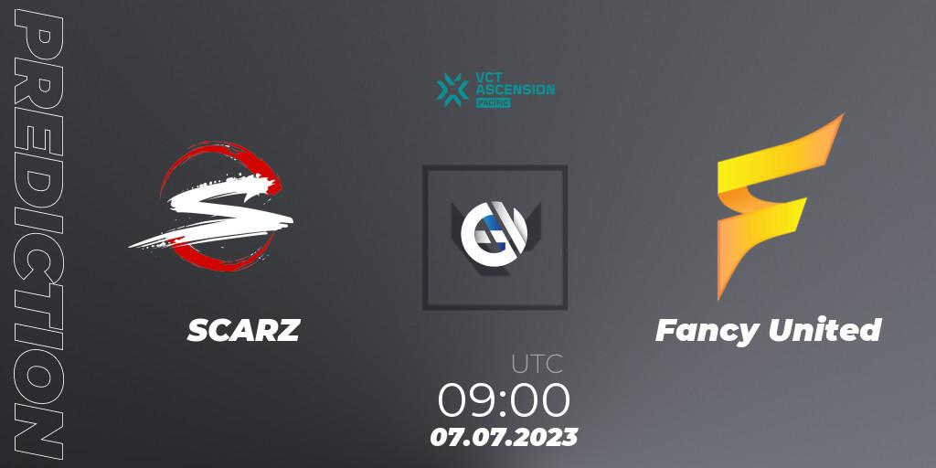 SCARZ - Fancy United: ennuste. 07.07.2023 at 09:20, VALORANT, VALORANT Challengers Ascension 2023: Pacific