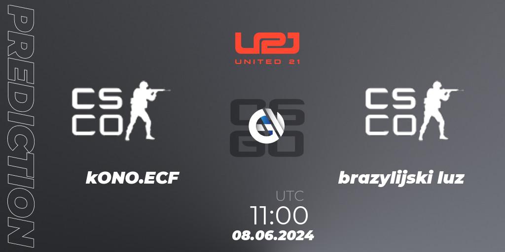 kONO.ECF - brazylijski luz: ennuste. 08.06.2024 at 11:00, Counter-Strike (CS2), United21 Season 16